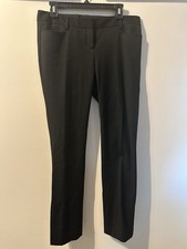 Express Women's Black Solid Flat Front Dress Pants Regular Size 8R