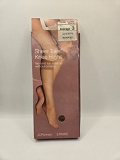 Womens Jc Penny Sheer Toes Nee High Pantyhose. Nib