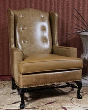 Vintage Queen Anne Wing-Back Chair