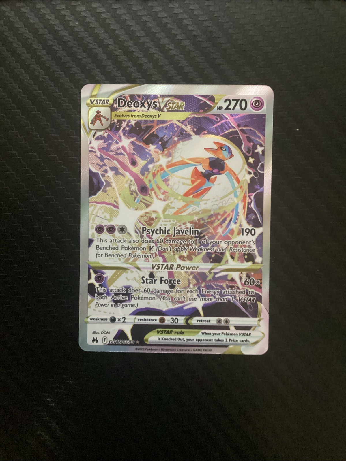 Pokémon TCG Deoxys VSTAR GG46/GG70 Crown Zenith: Galarian Gallery NM