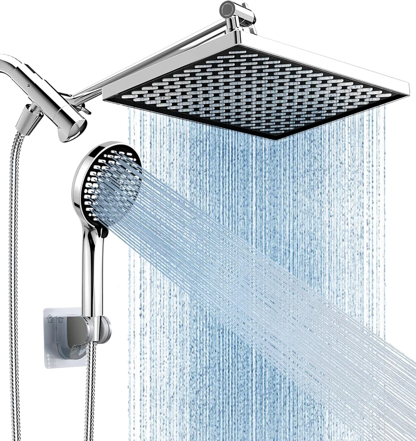 11.8 Inch Rain Shower Head with 6 Modes Handheld Water Spray，High Pressure Showe