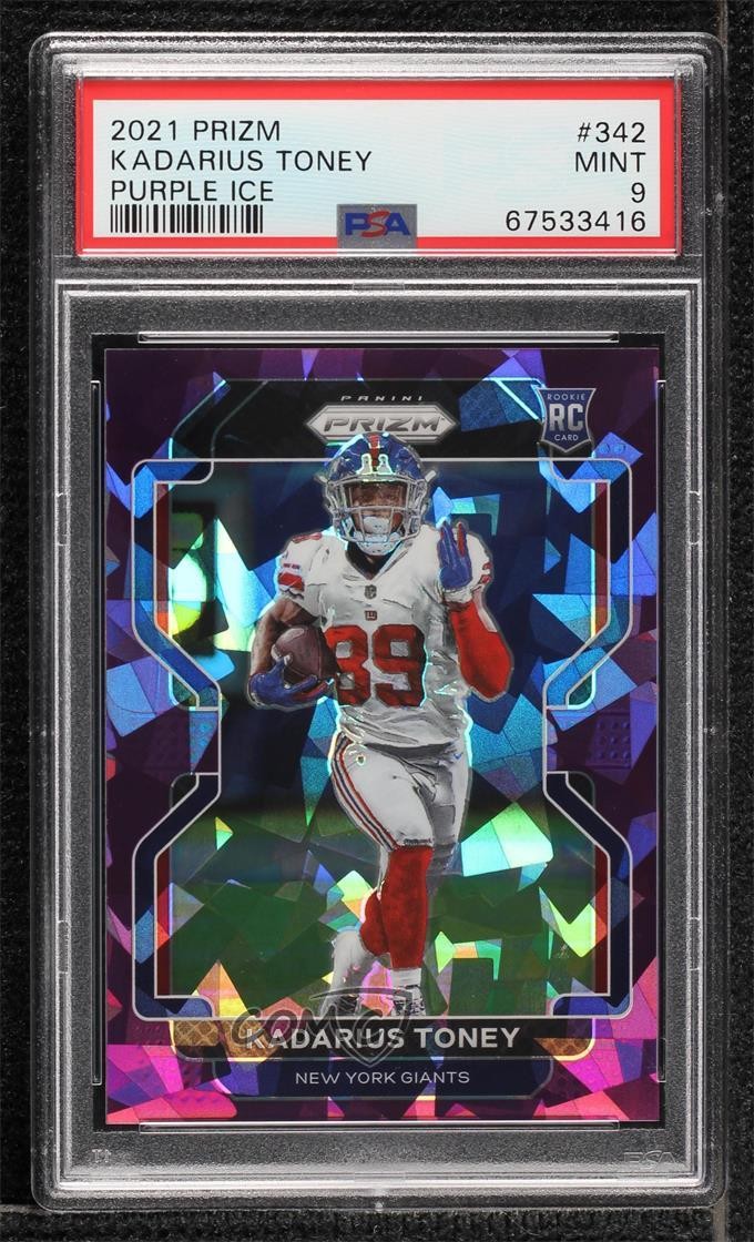 2021 Panini Prizm Purple Ice /225 Kadarius Toney #342 PSA 9 MINT Rookie RC 14do