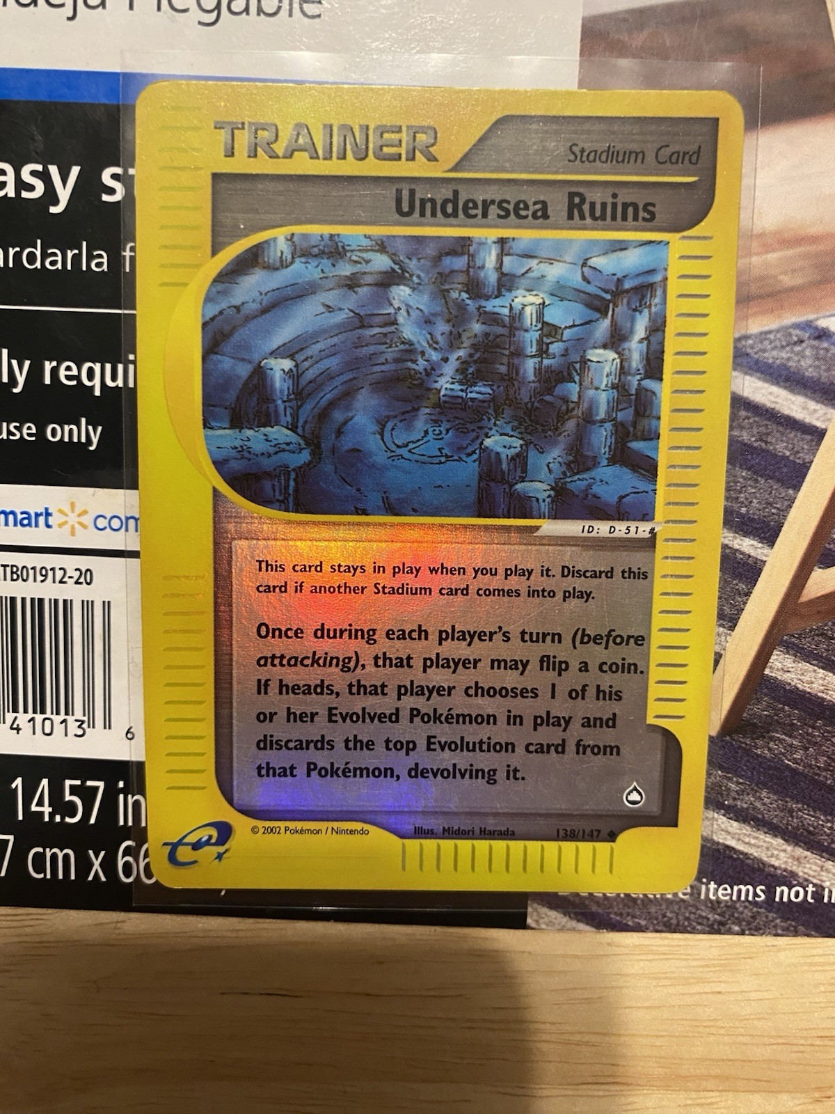 Pokemon TCG Undersea Ruins 138/147 Reverse-Holo e-Series Aquapolis 2002 NM