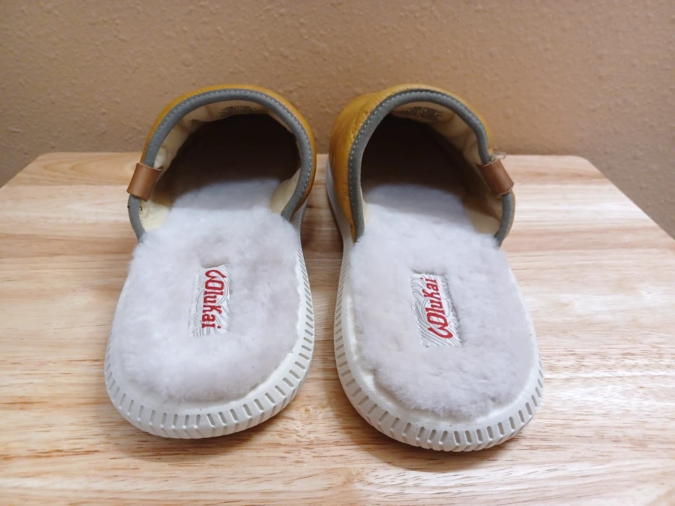 Zapatillas de mula forradas de cuero/oveja OluKai Mua 'Ili para hombre EE. UU. 11/UE 44 Foto 4 de 4