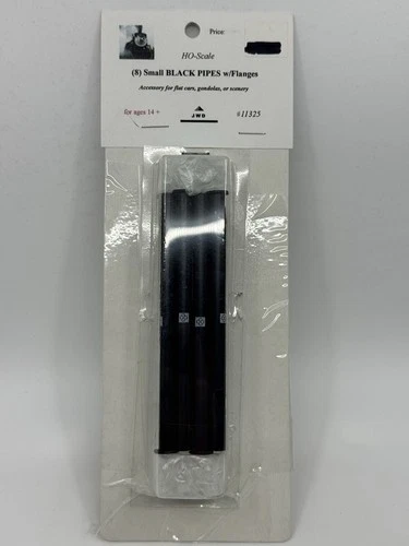 HO Scale JWD Premium Products #11325 DUHA Small Black Pipes with Flanges Load