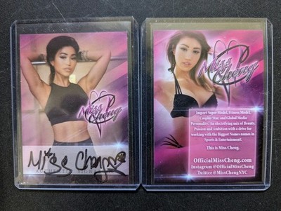 Miss Cheng Signed Trading Card WWE Heyman Hustle Model Pinup Covergirl