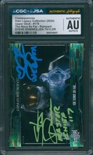Steve Downes & Jen Taylor Signed Card Halo Legacy Chief/Cortana CGC x JSA SLAB
