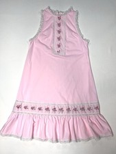 Vintage Gilead Nightgown sz Small Embroidered Floral, Lace Trim, Ruffle Hem USA