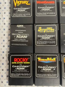 Coleco Vision & Adam Video Game Lot of 9 COLECOVISION Vintage TESTED WORKING