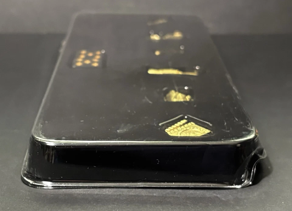 2013 Monopoly Empire Replacement 6 Gold Tokens & 2 Black Dice Parts In Holder - Image 3 of 4