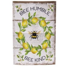 Bee Humble Bee Kind Lemon Garden Welcome Flag Double Sided/Stitched 12x18 UVFade