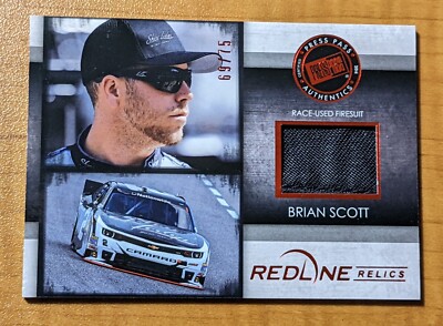 Brian Scott 2014 Press Pass Redline Relics Red #RR-BS /75 NASCAR 