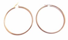 STAINLESS STEEL HOOP EARRINGS 2.25 INCH HOOP GOLD PLATED HOOPS