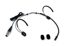 Black Double Earhook Headset Microphone for AKG/Samson Wireless Body Packs