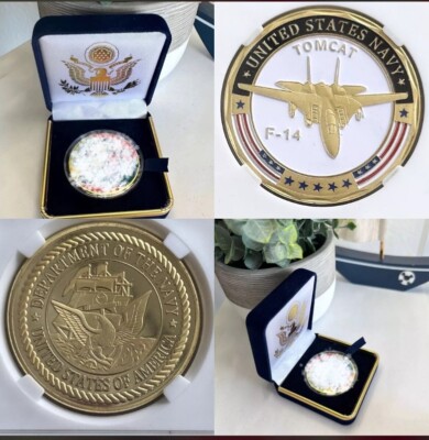 F-14 Tomcat United States Navy USN Navy Presidential Gift Box Coin