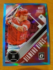 2018 Panini Optic Diamond Kings Carolina Blue Prizm Mike Trout Card #123 #14/50