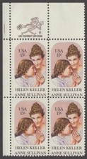 Scott # 1824 - ZIP Block Of 4 - Helen Keller/Anne Sullivan -  MNH - 1980