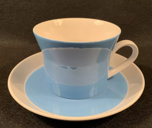 Vintage Mikasa Duplex Ben Seibel Blue and White Six Cup & Saucer Sets EUC