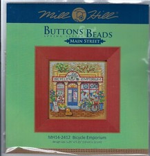 Bicycle Emporium Buttons Beads Spring Series Mill Hill Cross Stitch Kit