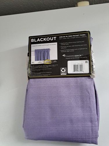 Window Curtain Panel One Blackout Eclipse Braxton Solid Lilac Purple 42 x 84 in - Picture 2 of 5