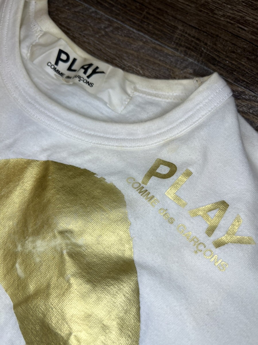 PLAY Comme des Garçons ゴールドハートTシャツ Mサイズ PLAY COMME des GARCONS プレイ コムデギャルソン ゴールド