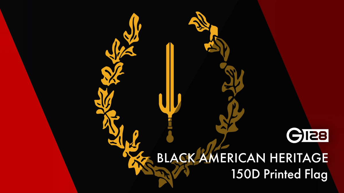 G128 Black American Heritage Flag 3x5 Ft LiteWeave Pro Printed G128 Black American Heritage Flag 3x5 Ft LiteWeave Pro Printed