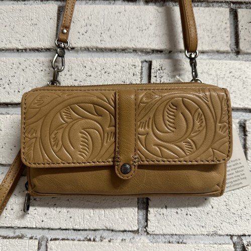 The Sak 3 in 1 Leather Clutch Crossbody Wallet Wristlet Phone Organizer Tan Brow - Picture 3 of 13