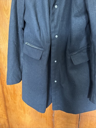 Ladies Size 18 Black Coat Button Up With Zip Pockets - Picture 3 of 6