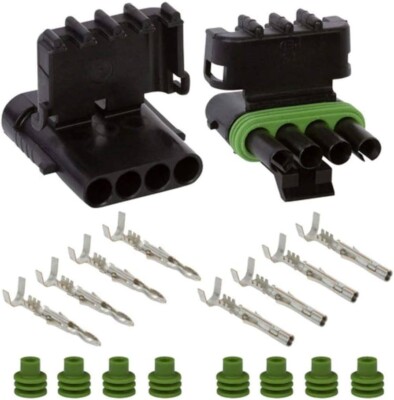 Aptiv GM Delphi Packard Weather Pack 4 Pin Sealed Connector Kit 20-18 AWG