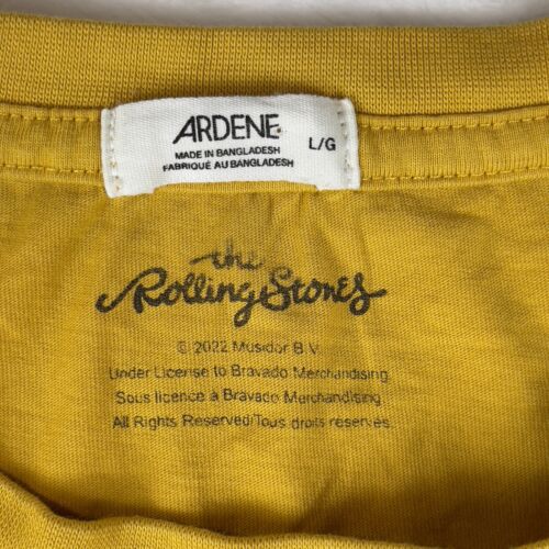 Ardene T-Shirt Men Large Yellow The Rolling Stones World Tour Rock Band Pullover - Picture 3 of 5
