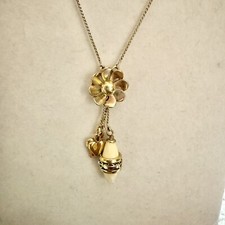 NWT Pilgrim Danish Design Golden Daisy Tassel Pendant Necklace