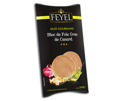 Bloc Foie Gras de Canard Scheiben Feyel Entenleber 2 x 40g  !