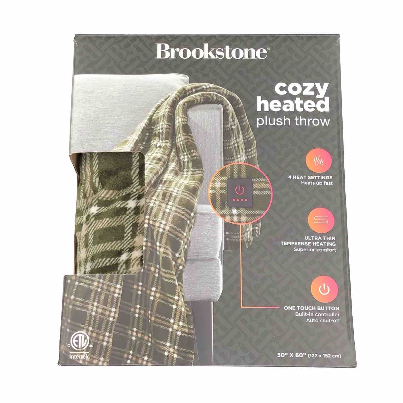 Brookstone Electric Heated Plush Throw Blanket 4Heat Setting Cozy Size 50”x60” eBay