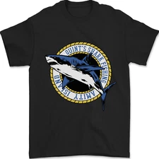 Quints Shark Fishing Amnity Island Great White Mens T-Shirt 100% Cotton
