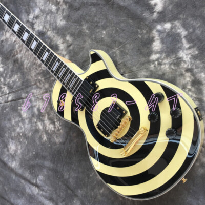 Zakk Wylde Les Paul Black&Yellow Electric Guitar Gold Hardware HH
