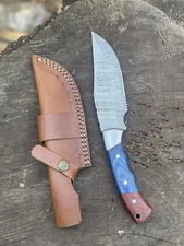 Handmade Fixed Blade Hunting Knife With Beautiful Leather Sheath
