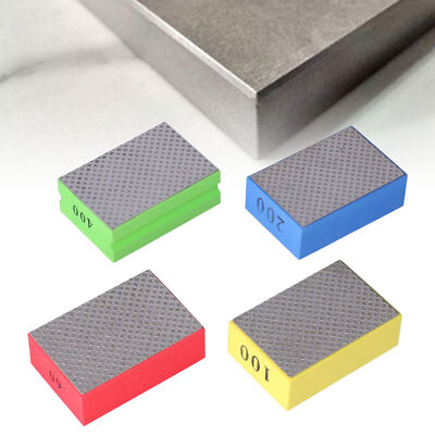 4Pcs Diamond Hand Polishing Pads for Tile Stone Trimming Deburring 60# 100# 200#