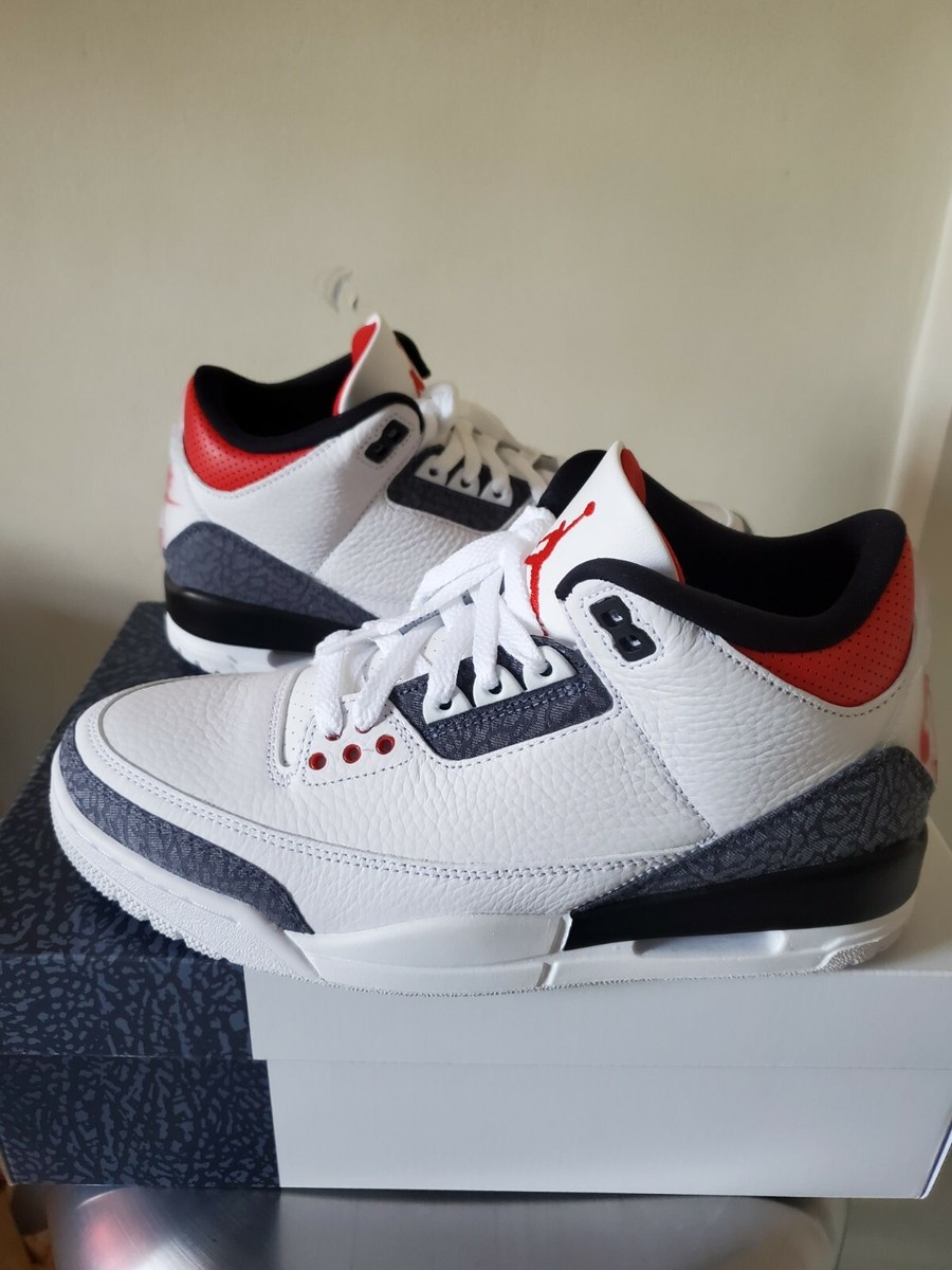 fire red jordan 3 2020