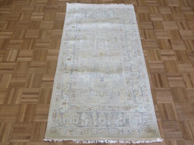 3 x 5 Hand Knotted Gray Modern Oushak Oriental Rug G16396
