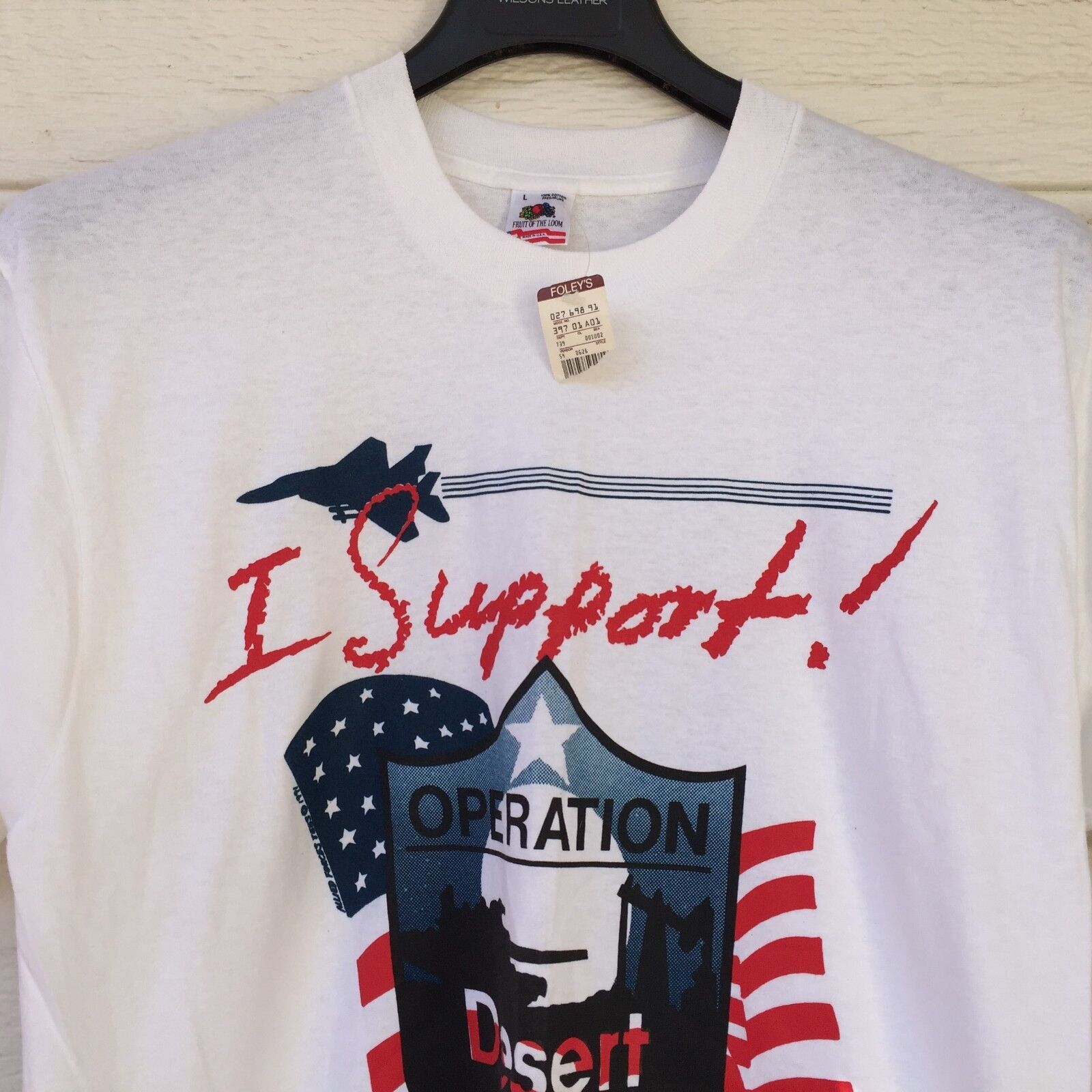 Mens Tshirt Shirt I Support Operation Desert Storm NWT Vintage Large Made  USA US
