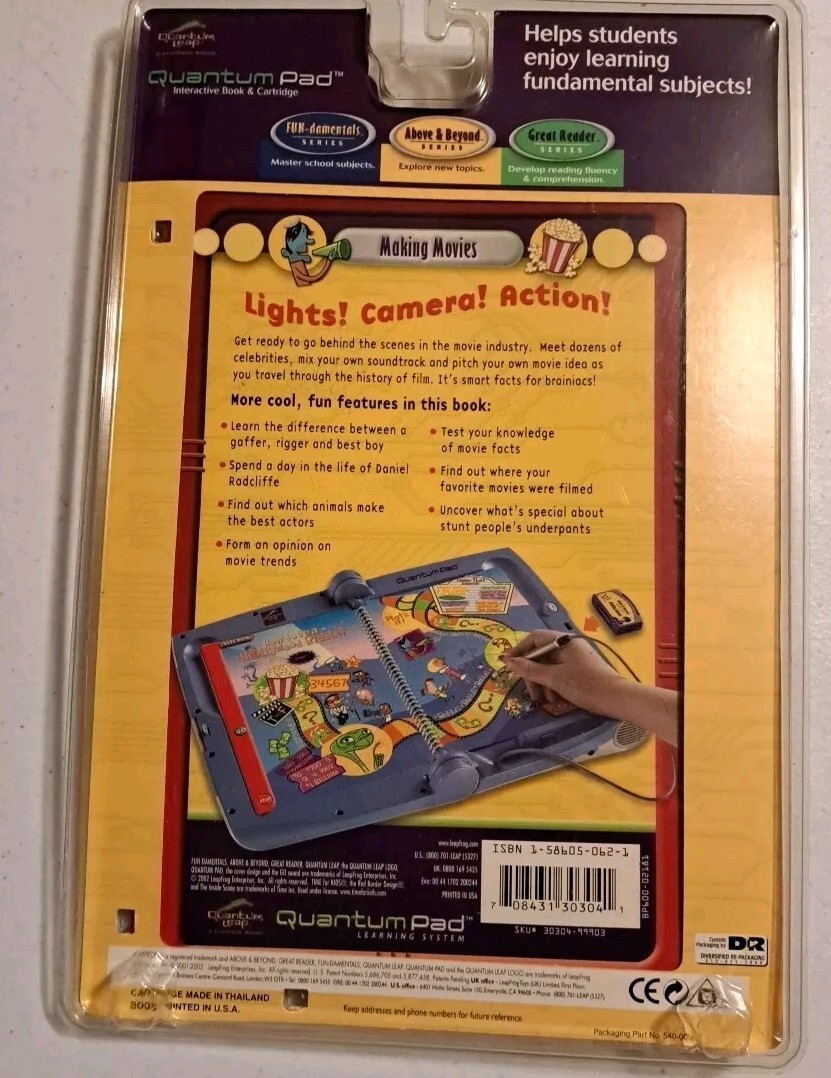 LeapFrog Leap Pad Quantum Pad Making Movies Cartridge Book US Ship