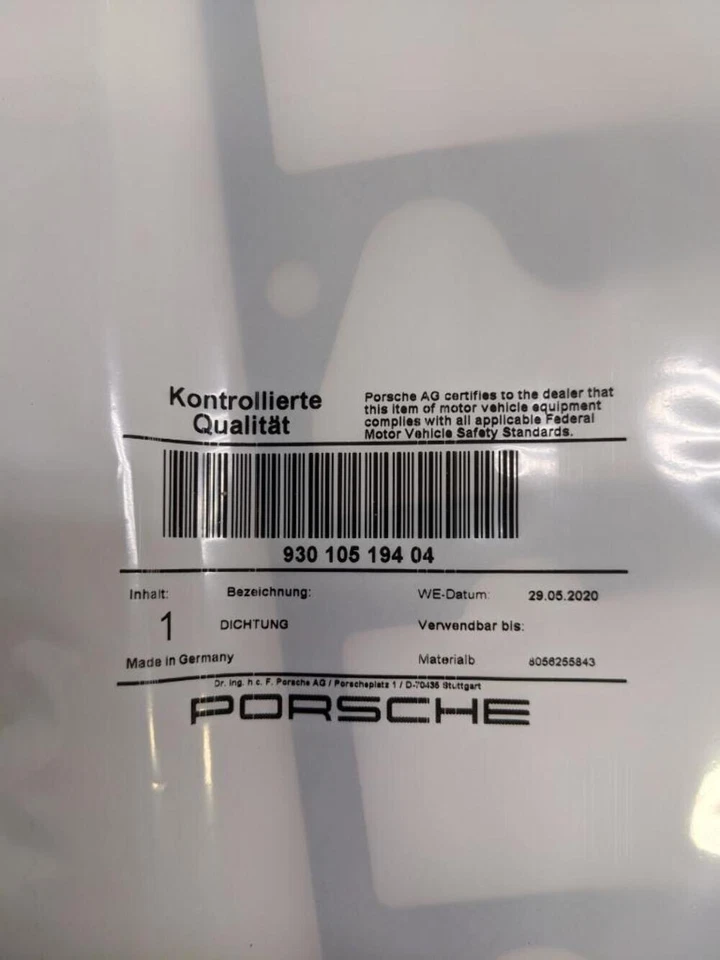 PORSCHE 93010590201 ENGINE VALVE COVER GASKET KIT FOR 911 NEW PGB2TA Foto 2 de 4