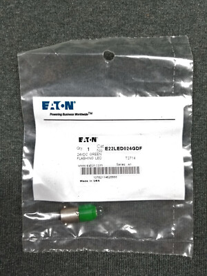 Eaton / Cutler Hammer ~ E22LED024GDF 24V DC Green Flashing LED