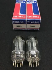 MATCHED PAIR TUNG SOL 5963 12AU7 Vintage Audio VACUUM TUBES Tested NOS  8.9243