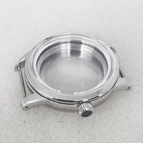 Orologio 39 mm cassa argento cinturino in pelle adatto SEIKO NH35 NH36/4R/7S movimento GS - Foto 5 di 23