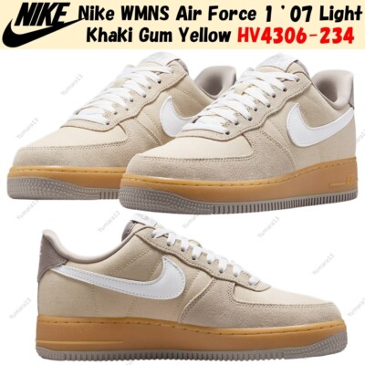 Nike WMNS Air Force 1 '07 Light Khaki Gum Yellow HV4306-234