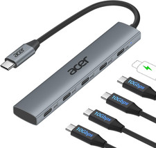 Acer 10 Gbps USB C Hub, USBC Splitter with 4 USB C 3.2 and 100W PD Port, Fast Tr