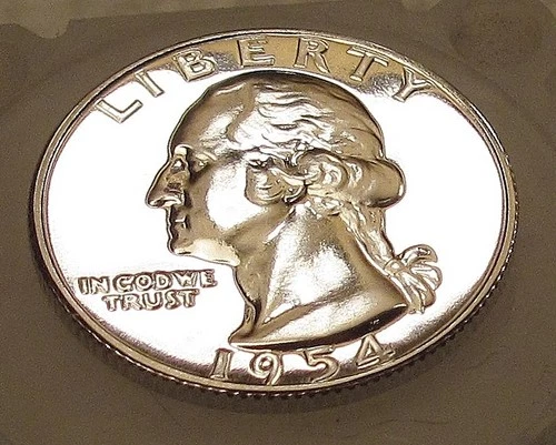 1954  Gem Proof Quarter 90% SILVER EYE CANDY Blazing Mirrored Surfaces #202 ~ 11