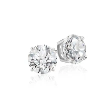 925 Sterling Silver 1/2 Carat TW Round Cut AAA+ Cubic Zirconia Stud Earrings CZ