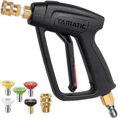 #ad Short Pressure Washer Gun Swivel Brass 3 8 Quick Connector 4000 PSI Kit $61.56